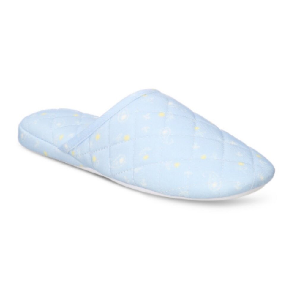 NWT Charter Club Women's Quilted Paisley Floral Slippers Blue Paisley